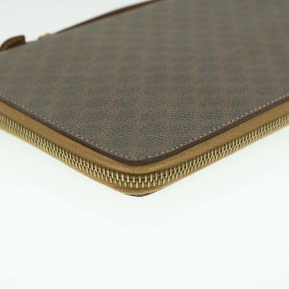 CELINE Macadam Canvas Travel Case PVC Leather Brown Auth am3943 - Picture 15 of 16